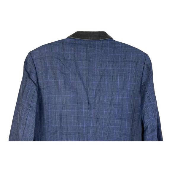 Ted Baker Sport Coat 40 R Men's Blue Purple Windowpane Wool Regular Fit Blazer - Picture 6 of 16